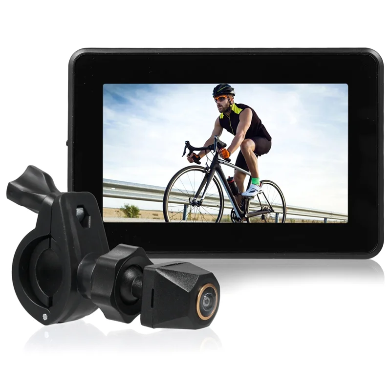 

Зеркало для велосипеда на руль, камера заднего вида для велосипеда 1080P с функцией ночного видения с экраном 4,3 дюйма, 110 ° Широкоугольный вид
