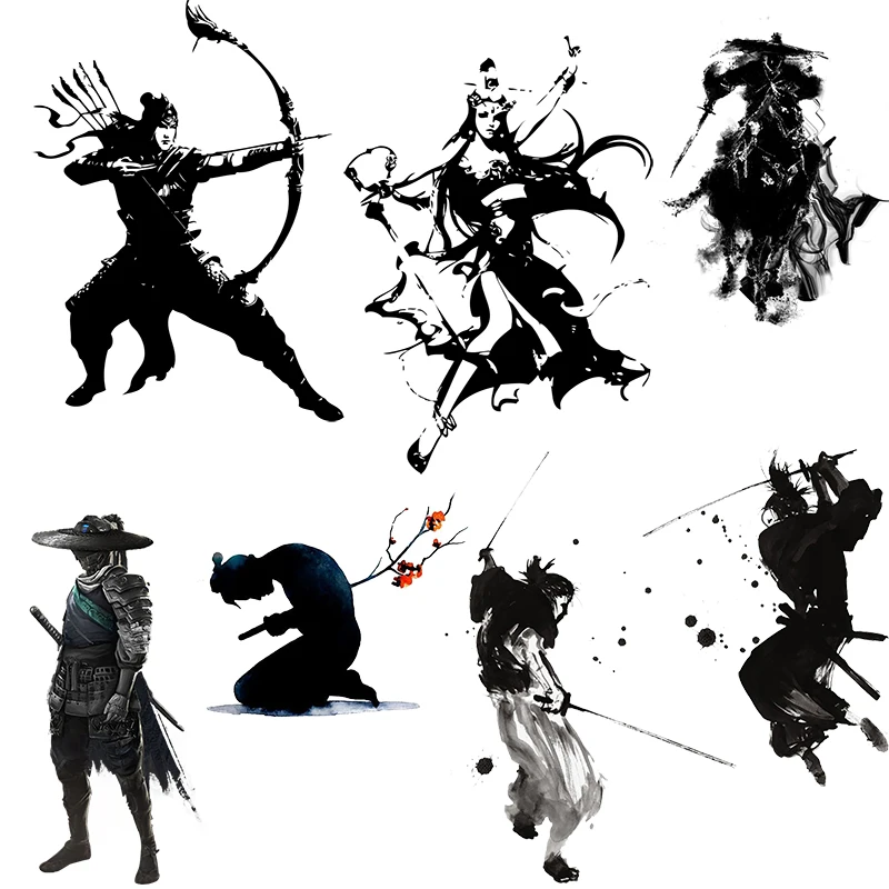 Three Ratels QL47 Ink and wash hot blooded martial arts classic decorative wall stickers