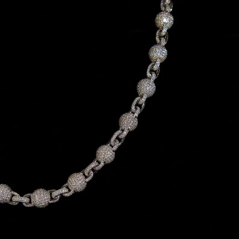 Wear Unisex Rhodium Plated 925 Sterling Silver VVS Moissanite Diamond Micto Pave Classic Party Wear Chain For men And Women Wear