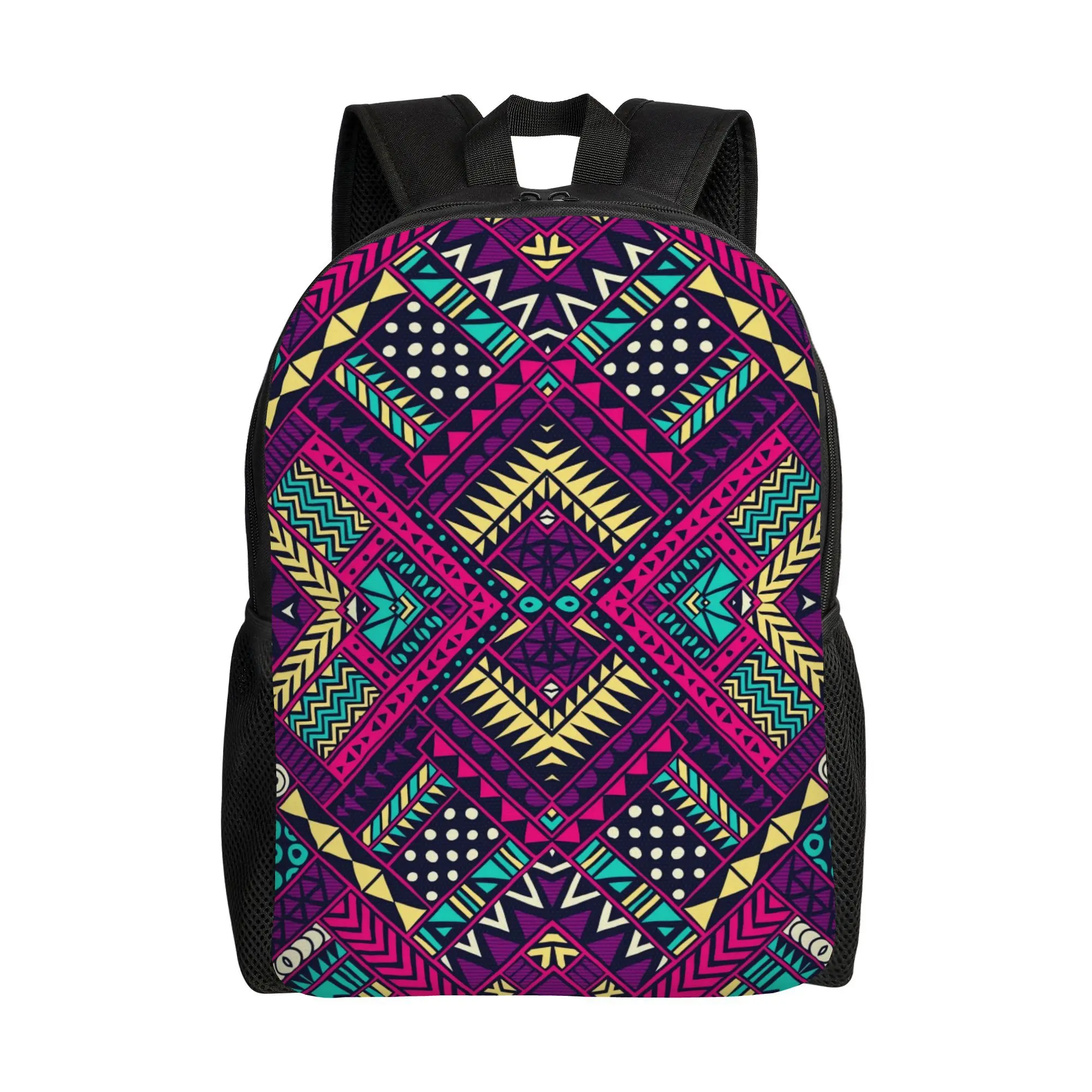 

Tribal Soul 3 Backpack - Single Composite Casual Backpack with Tribal Pattern (Turquoise/Pink/Yellow/Purple/Black)