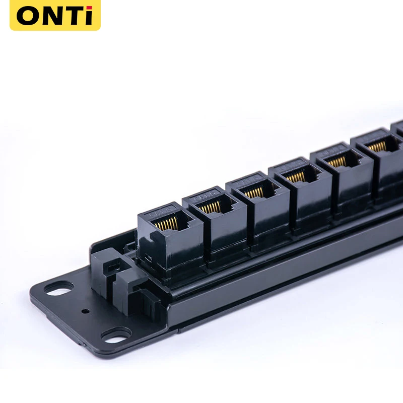 24 Port Cat6 durch Koppler Patch Panel RJ45 Netzwerk kabel 19in 1u mit Back Bar Rack mount Cat6a Utp Keystone Jack