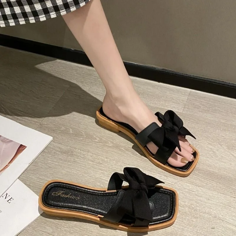 Butterfly knot slipper for woman luxury designer shoes sliders beach slippers women ciabatte