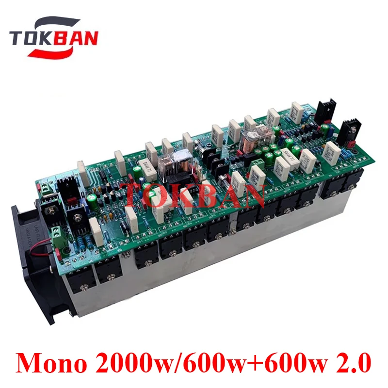 Tokban 1200w*2 2-channel Power Amplifier Board BTL Mono 2000w High Power 24pcs Transistor HIFI Amplifier Audio