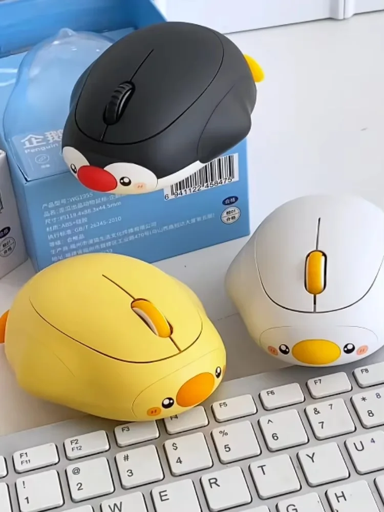 

Creative Animal Wireless Bluetooth Mouse Kawaii Penguin Groundhog Yellow Duck White Duck Anime Peripheral for Colleagues Gifts
