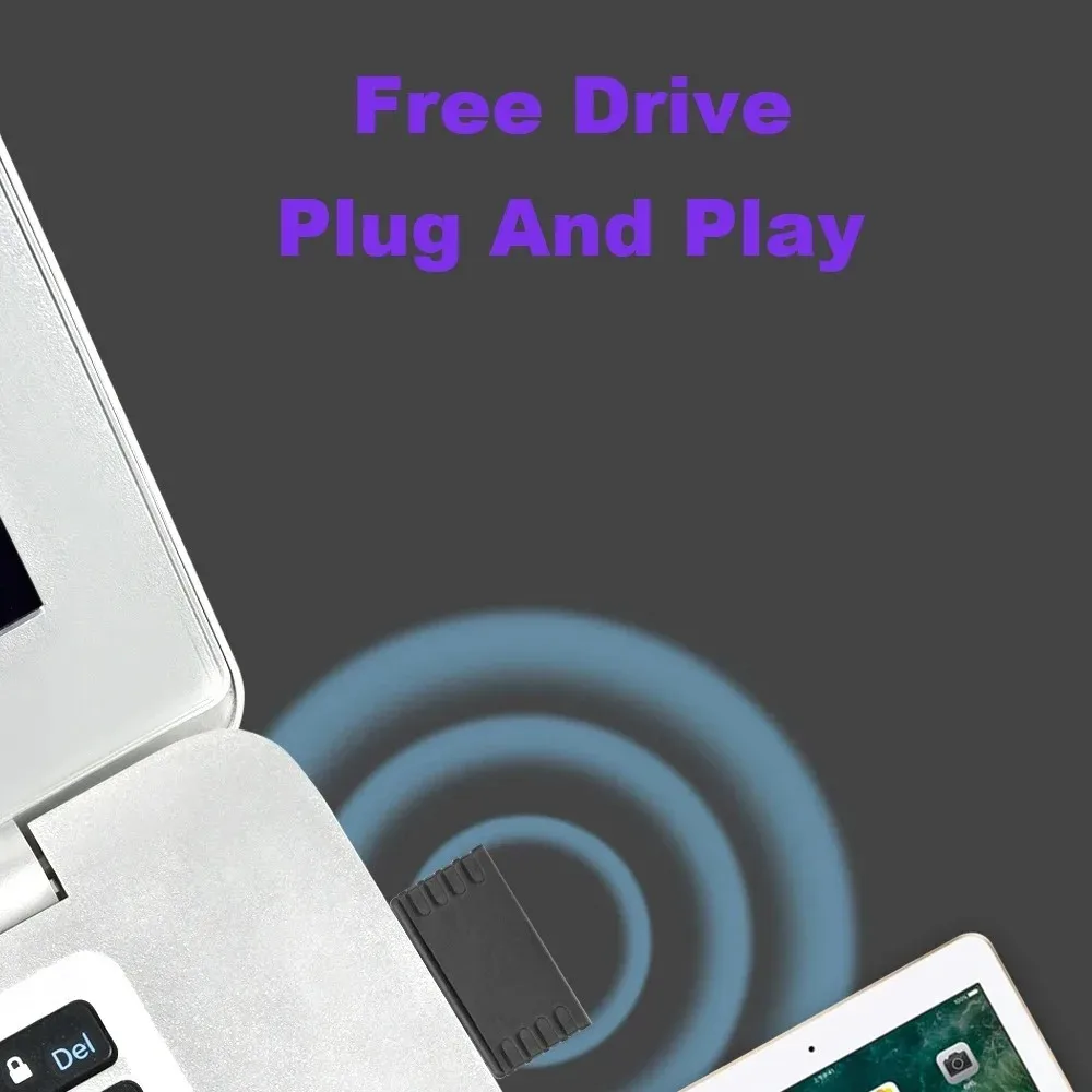 Mini USB WIFI 6 Dongle Scheda di rete 2.4GHz Wi-Fi Lan Adattatore Driver gratuito per PC portatile Windows 7 10 11 300M 150M Ricevitore