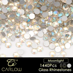 CARLOW Moonlight High Quality Glass Rhinestones Glitter Strass Flatback Stones 3D For Nail Art Craft DIY Decorations YZ-060