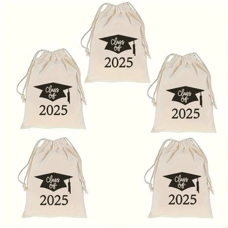 Canvas Drawstring Gift Bags 2025 Graduation Celebration Student Candy Bags