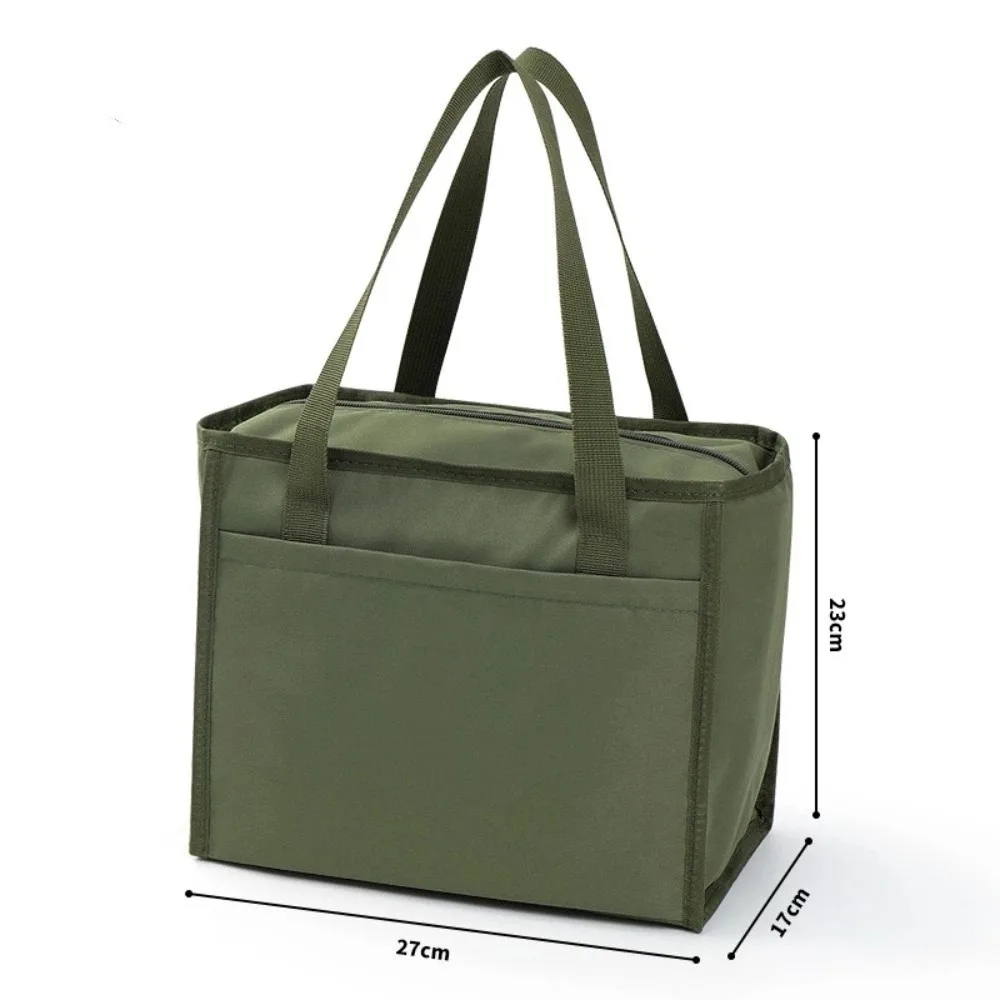 

Портативная изолированная сумка для обеда большой емкости, ручная водонепроницаемая сумка для покупок, износостойкая однотонная сумка для подгузников