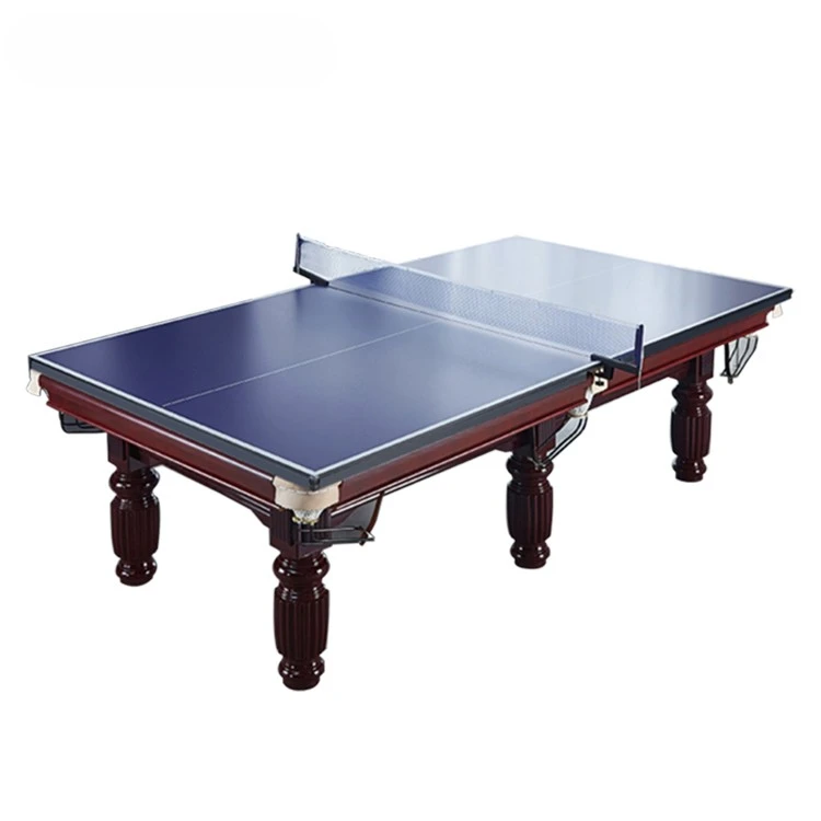 

Изысканный профессиональный 8 и 9-футовый многофункциональный бильярдный стол «три в одном» из цельного дерева, короткий материал подушки из МДФ