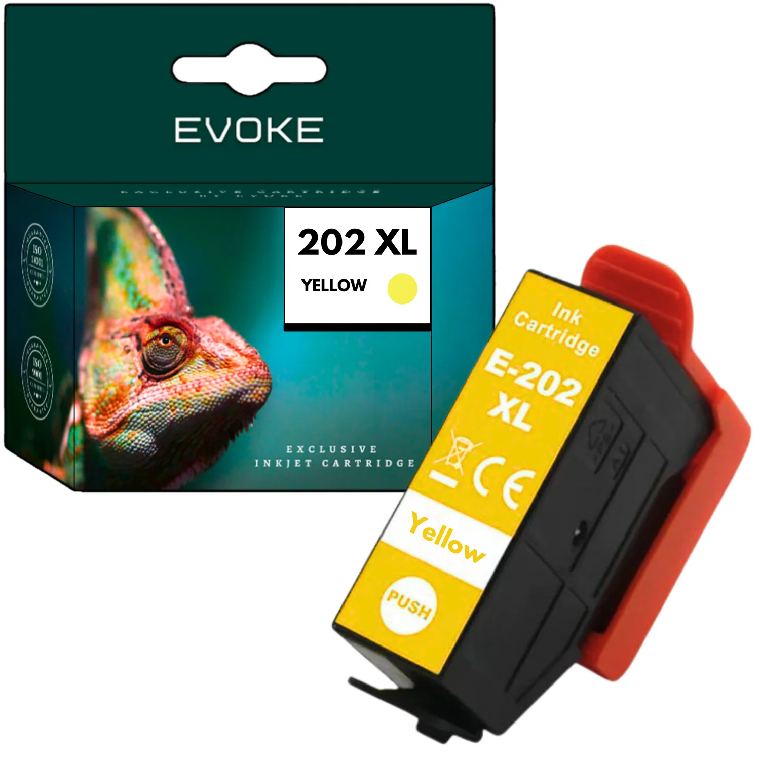 Evoke Compatibele Inkt voor Epson 202XL 202 XL C13T02H44010 Geel 13 ml 800 Pagina's Expression Premium Xp-6000 Xp-6005 Xp-6100 Xp-6105