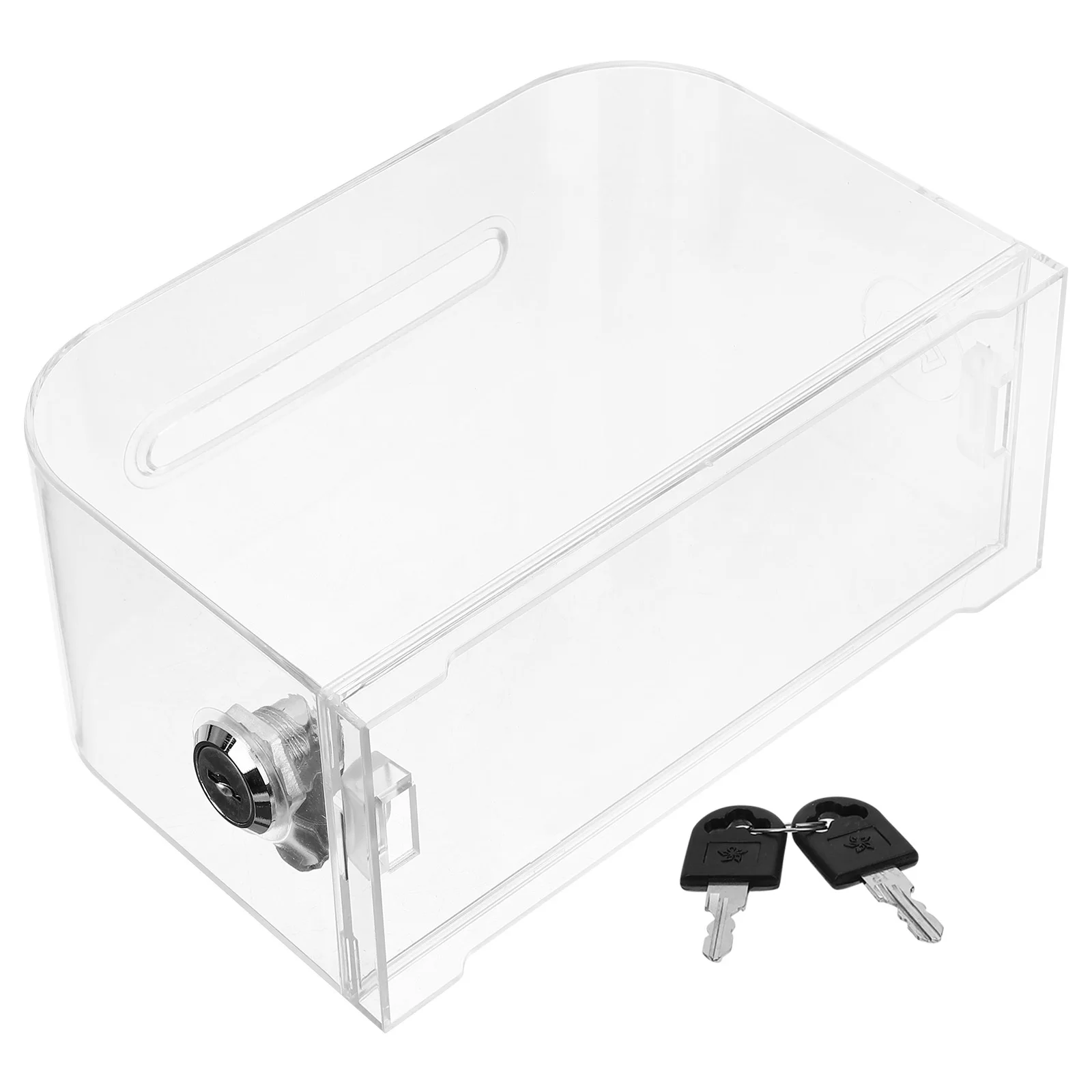 

1 Set Business Card Holder Transparent Storage Box Office Conference Desktop Organizer Multifunctional Cards Case Secure Lock