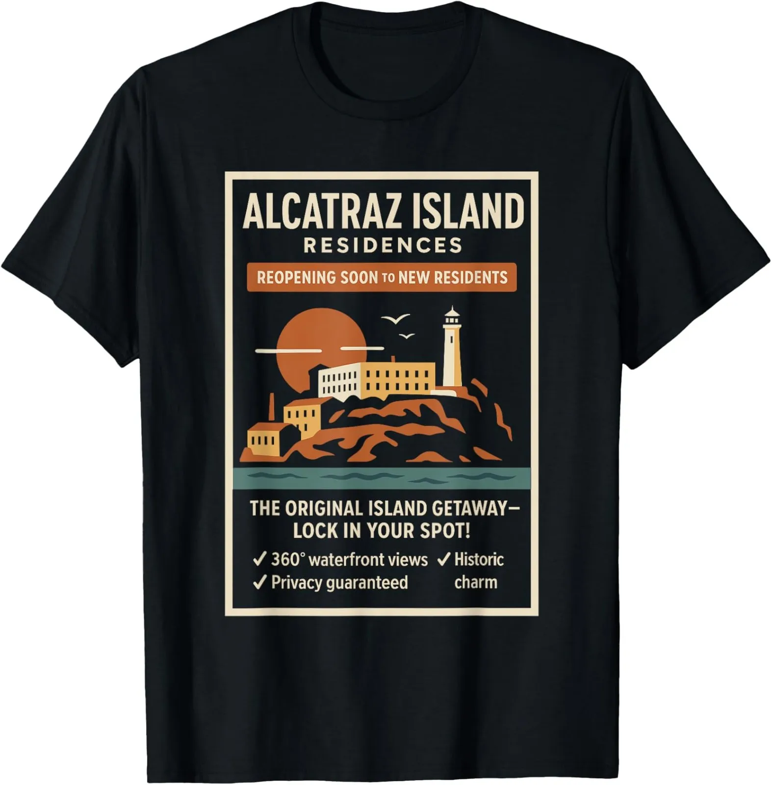 

Футболка Alcatraz Island в стиле ретро, саркастическая шутка, тюремный персонал, Калифорния