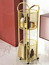 Nordic Wrought Iron Shelf - Creative Kitchen Storage Rack, Fashionable Bathroom Toiletries Trolley, Stylish Metal Storage Cart