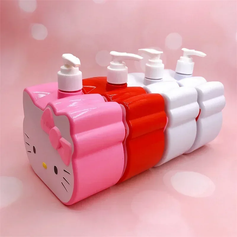 New Hello kitty cartoon cute 750ml pressing bath bottle Shampoo hand sanitizer Dish soap storage bottle Kitchen bathroom gift