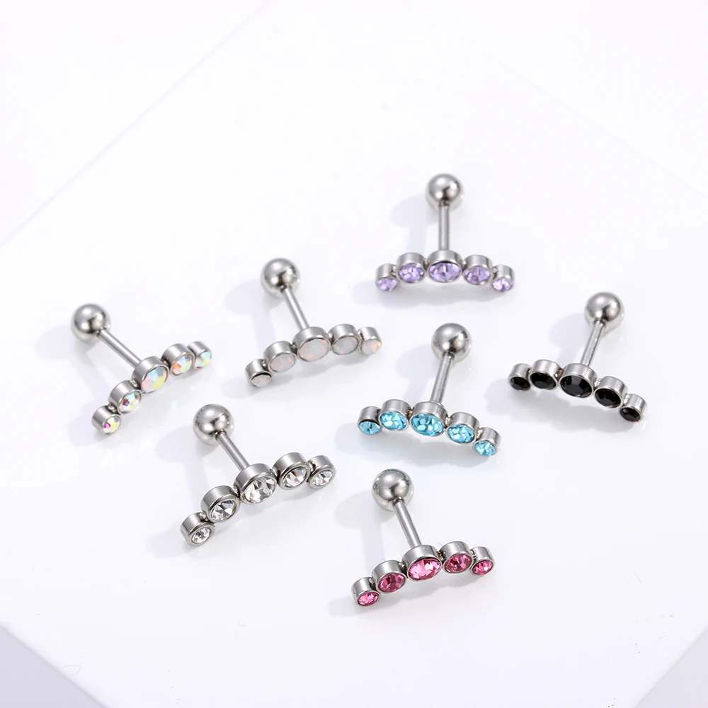 Fashion Stud Earring Punk Rock Stainless Steel Ear Nail Women Men Cartilage Helix Tragus Earring Piercing Earring Body Jewelry