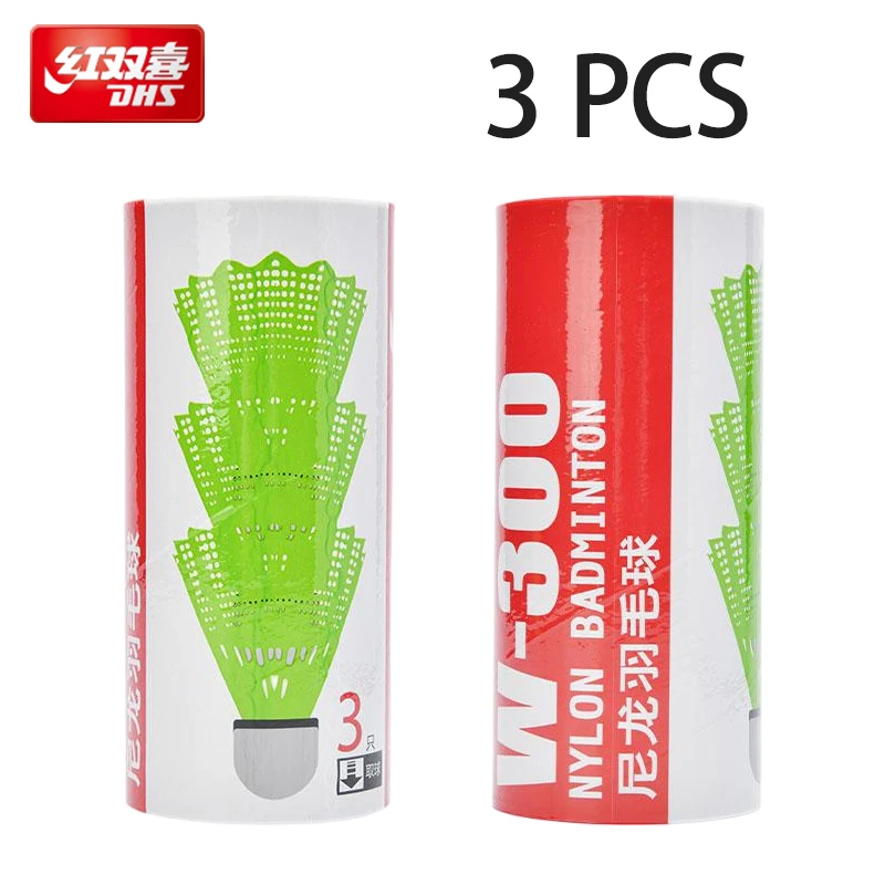 

DHS 3pcs Nylon Badminton Plastic Shuttlecock Foam Ball Head Wear-Resistant Windproof Badminton Competition Training Supplies