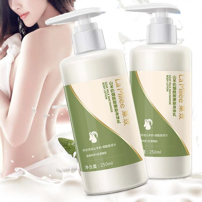 250ml  GoatMilk Skin Silky Body Lotion Moisturizing Whitening Cream Improve Rough Dry Skin Deep Nourishment Body Care