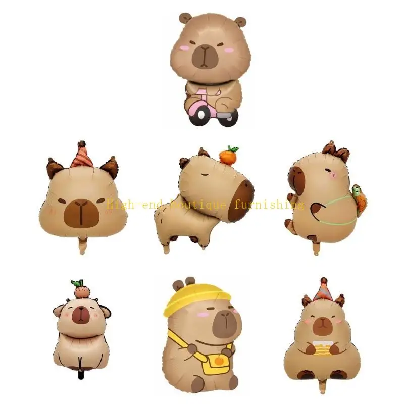 L9NB 10pcs بالونات Capybara جميلة مثالية لأعياد ميلاد الأطفال أو تجمعات عائلية مصنوعة من مواد عالية الجودة