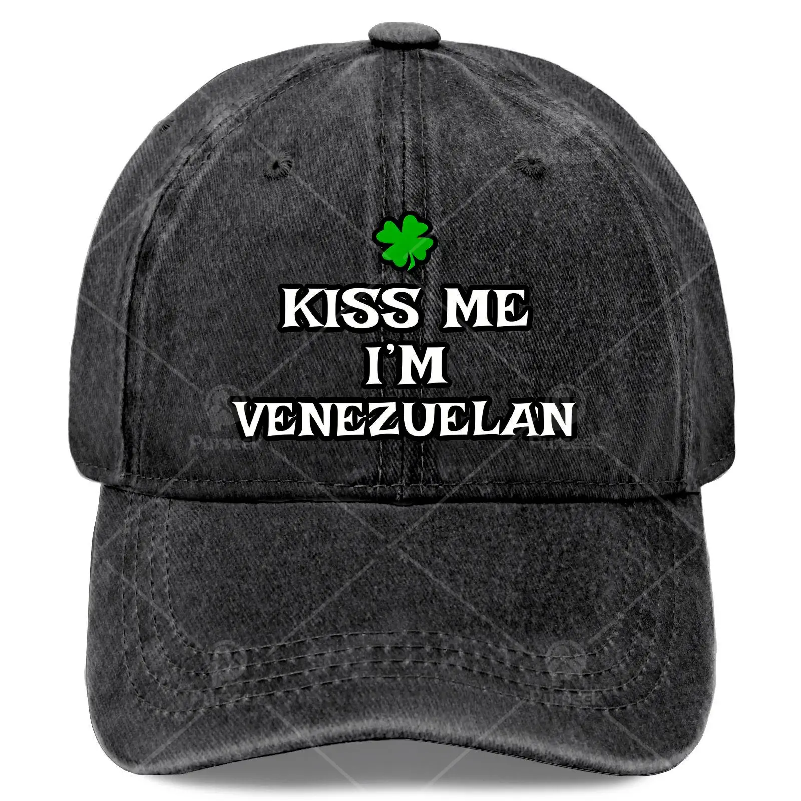 Funny Kiss Me I' Venezuelan Retro Baseball Suitable for St Day, Venezuela Pride, Unisex Hat with Venezuela Flag, Lightweight Ful