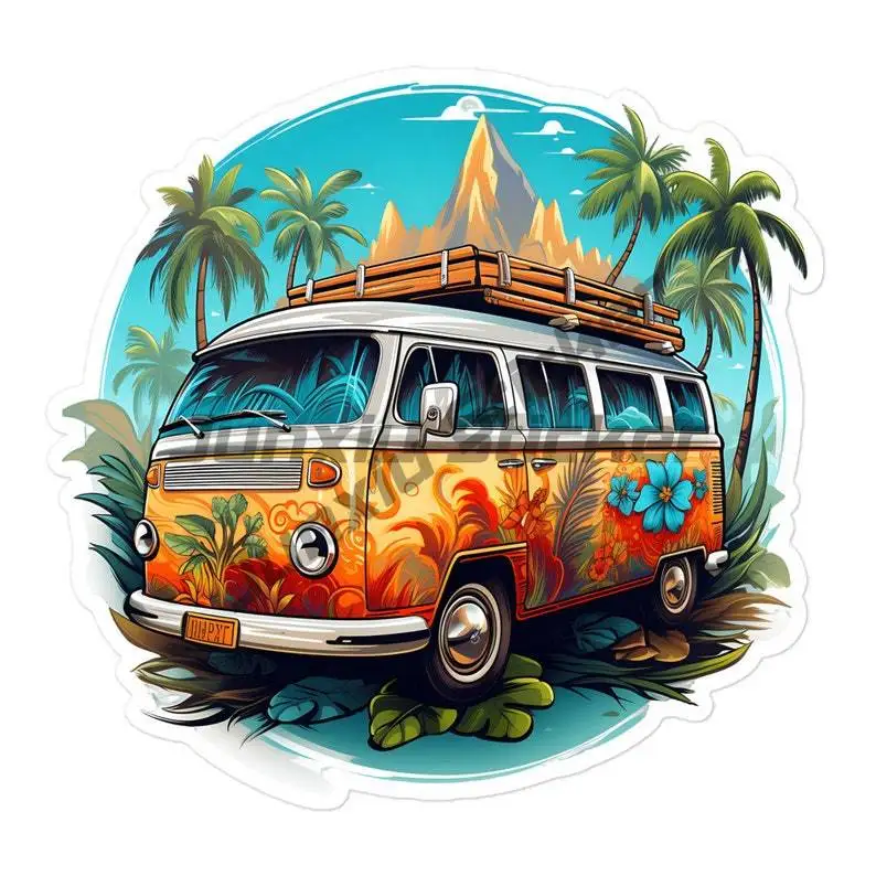 

Camper Surf Van Sticker Laptop Hydroflask Surfboard Decoration Boat Car Anime Waterproof Accessorie