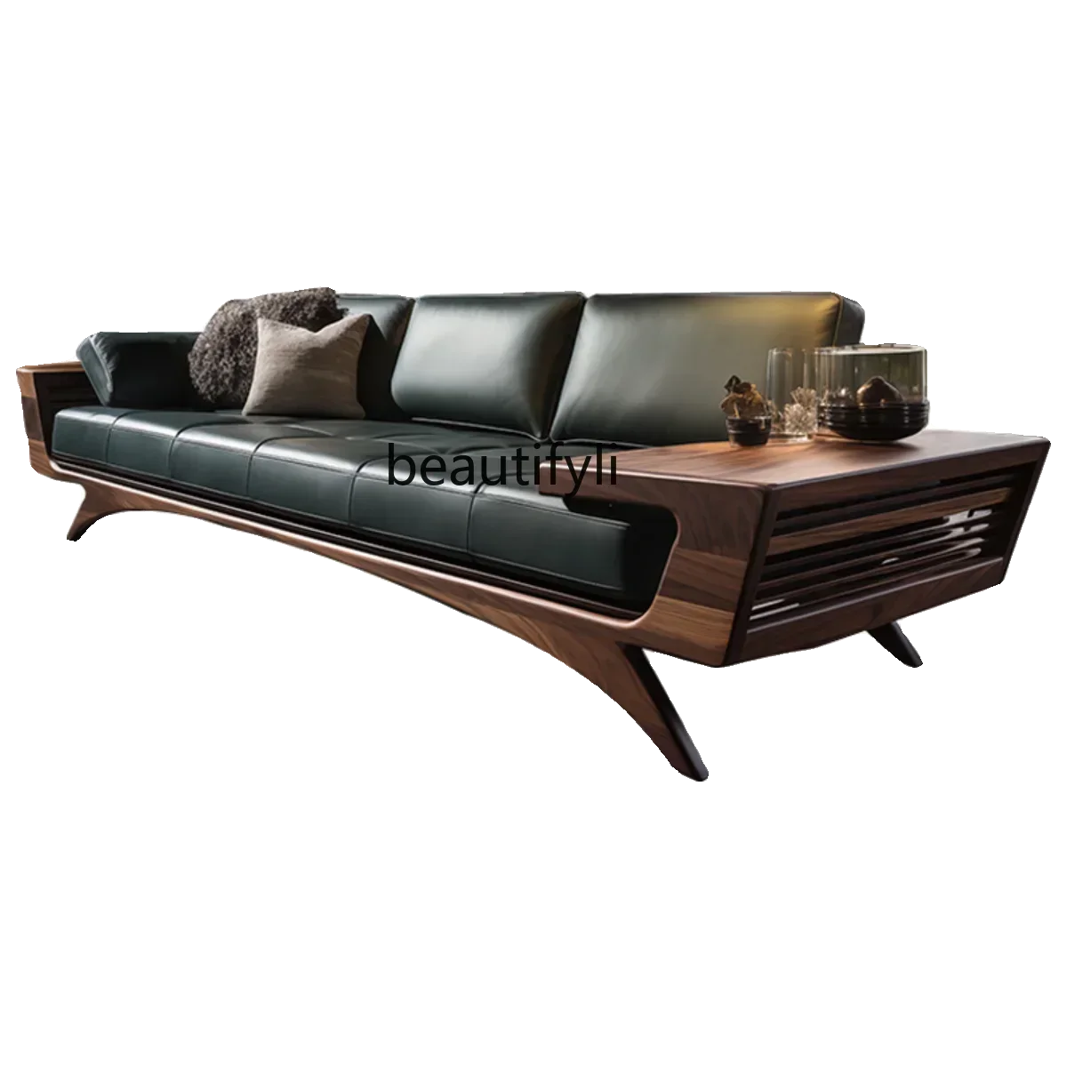 

New Chinese Style Arhat Bed Flat Bed Living Room Solid Wood Sofa North America Black Walnut Simple Modern Chaise Bed