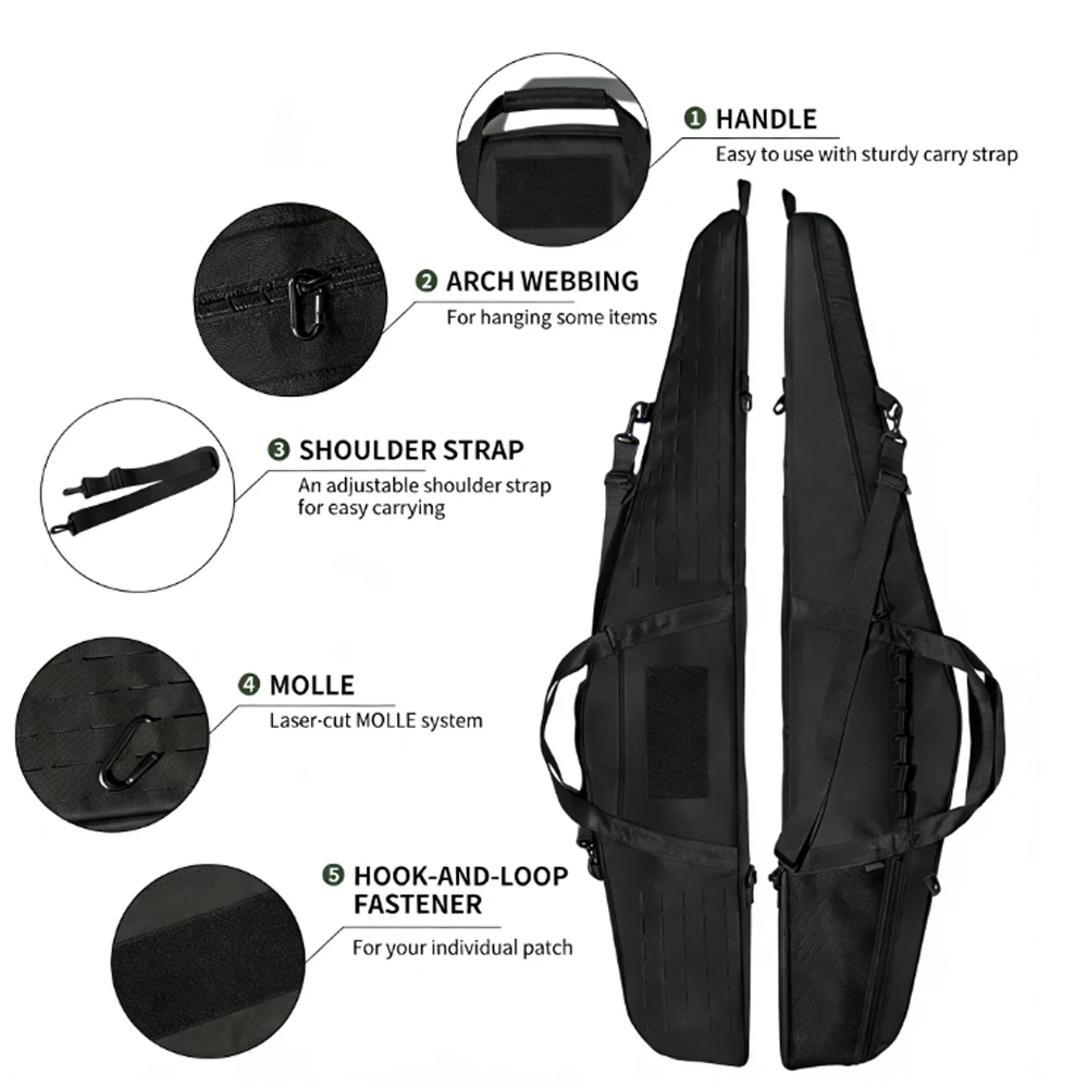 Funda táctica para rifle con espuma protectora - imagen 5