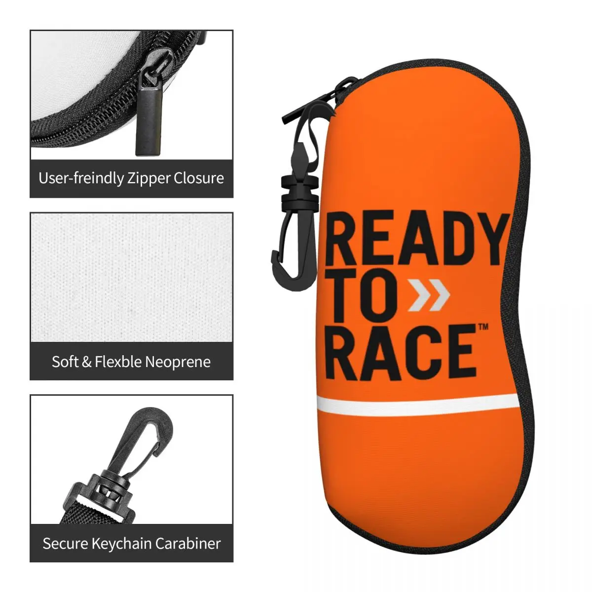 ユニセックスモーターサイクルレーシングスポーツメガネケース、サングラスプロテクターボックス、クールシェル、レースの準備ができているロゴ、クール