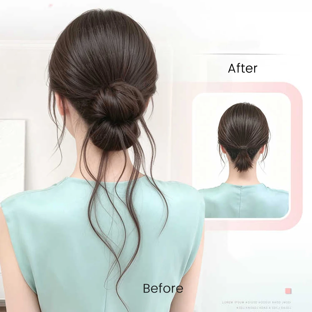 OLACARE Synthetic Messy Bun Wig Women Casual Party Wedding Hair Extension Fashion Clip On Curly Hair Bun Volume Piece