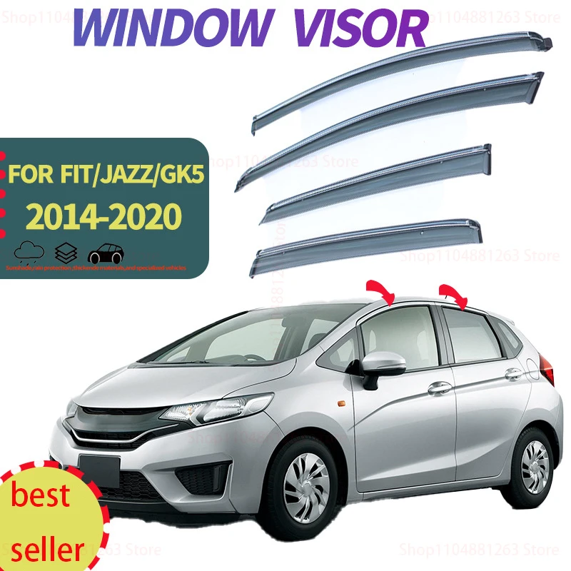

For Honda Fit/Jazz 2014-2020 Window Deflector Car Window Rain Guard Car Decorative Accessories Easy to Install