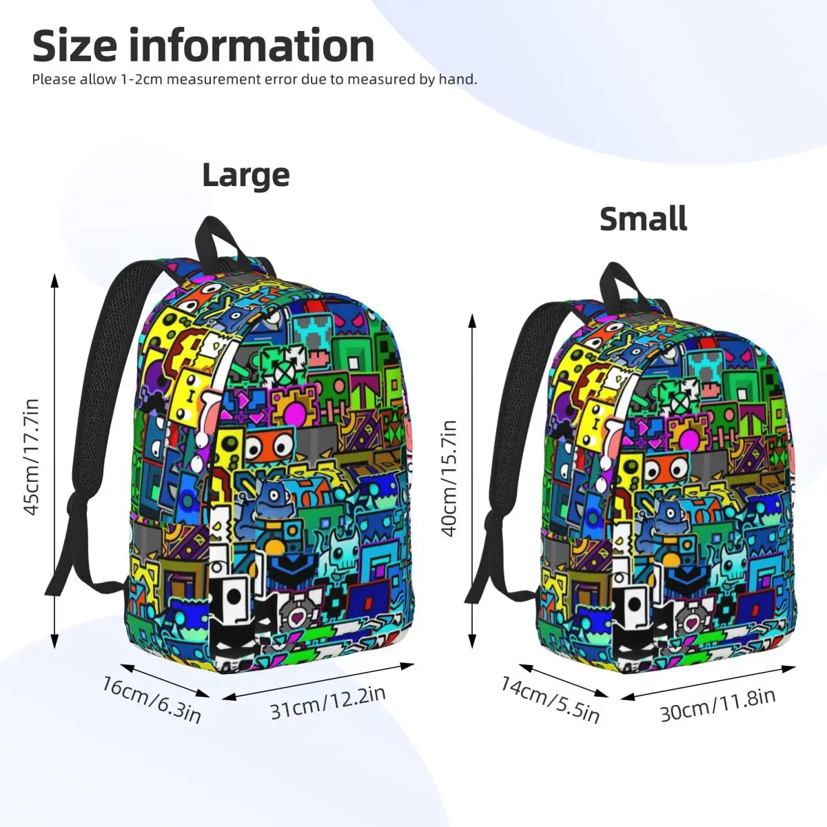 Geometrie Würfel Gaming Dash Muster Rucksack für Jungen Mädchen Kinder Schüler Schule Bücher tasche Tages rucksack Vorschule Primär tasche mit Tasche