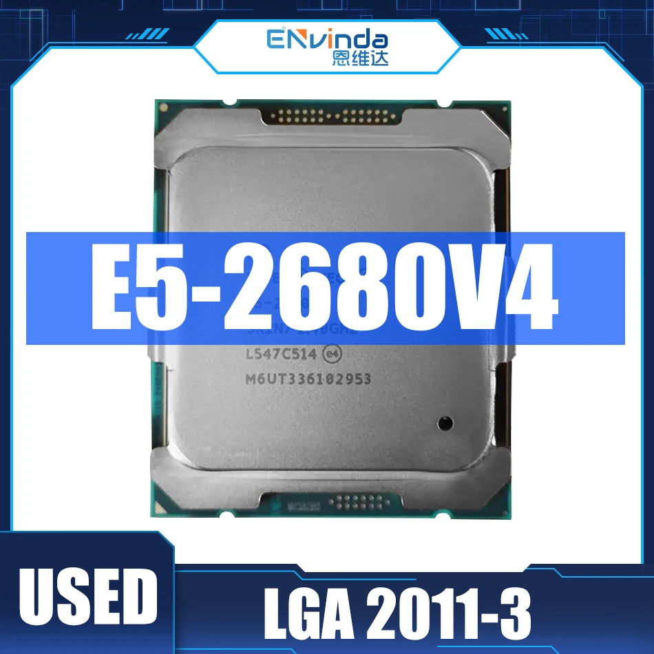 E5 2680V4 CPU Processor Xeon E5-2680V4 CPU 2.40GHz 14-Core 35M 14NM E5-2680 V4 FCLGA2011-3 TPD 120W Free Shipping