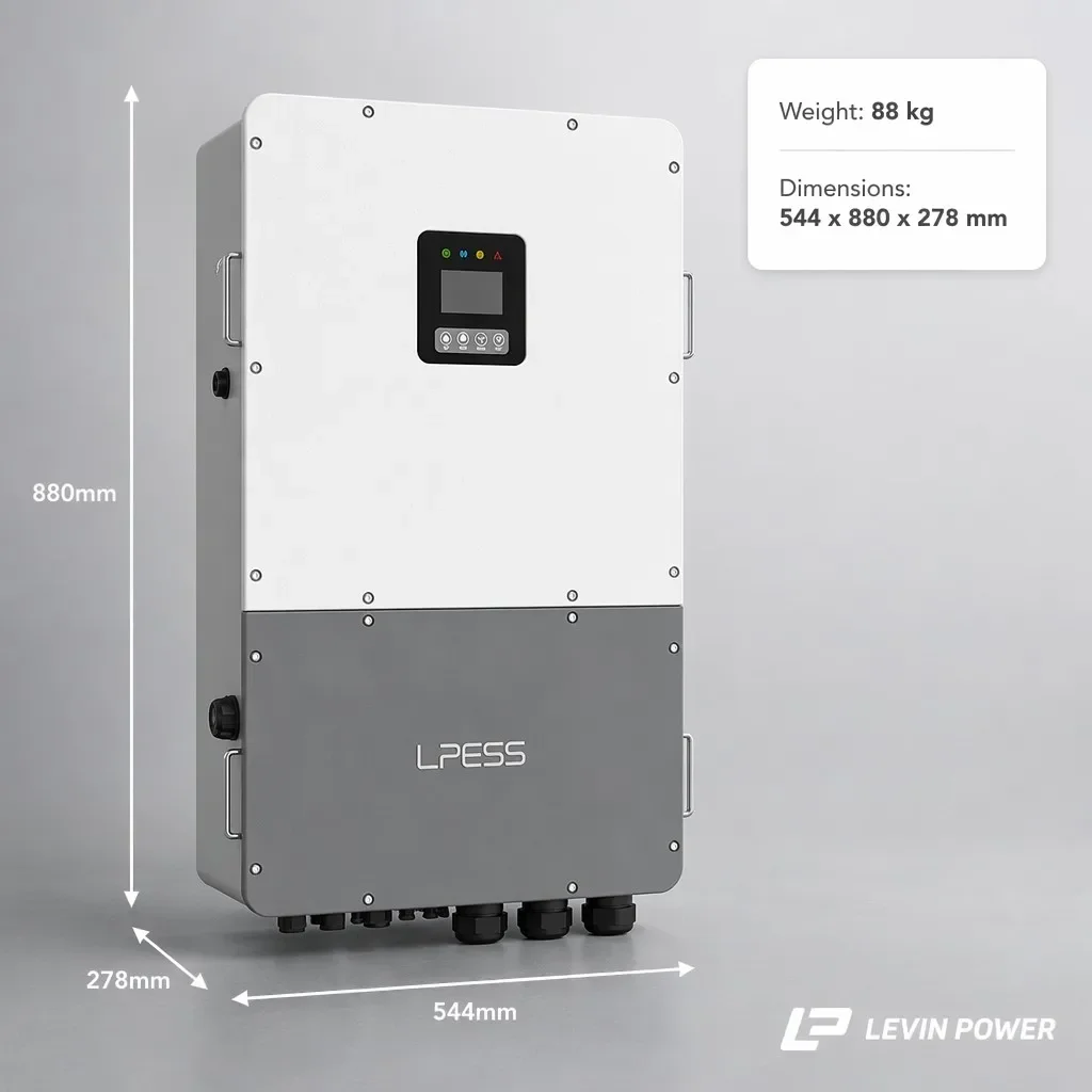 30kW Industrial Hybrid Solar Inverter 150V High Voltage Battery 4 MPPT 60kW IP66 Industrial 8 Units Parallel