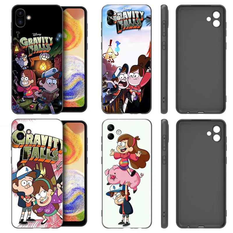 Gravity Falls Pig Black Silicone Phone Case For Samsung Galaxy A01 A03 Core A04 E A02 A05 A10 A20 A21 A30 A50 S A6 A8 + A7 2018