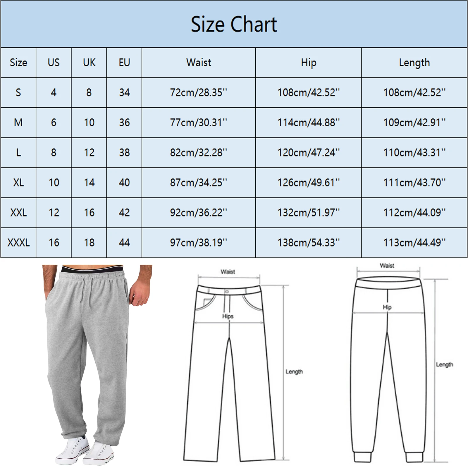 Baggy joggingbroek voor heren 2024, casual grijze broek met zakken, elastische taille, trekkoordbroek, hardloopfitness joggingbroek