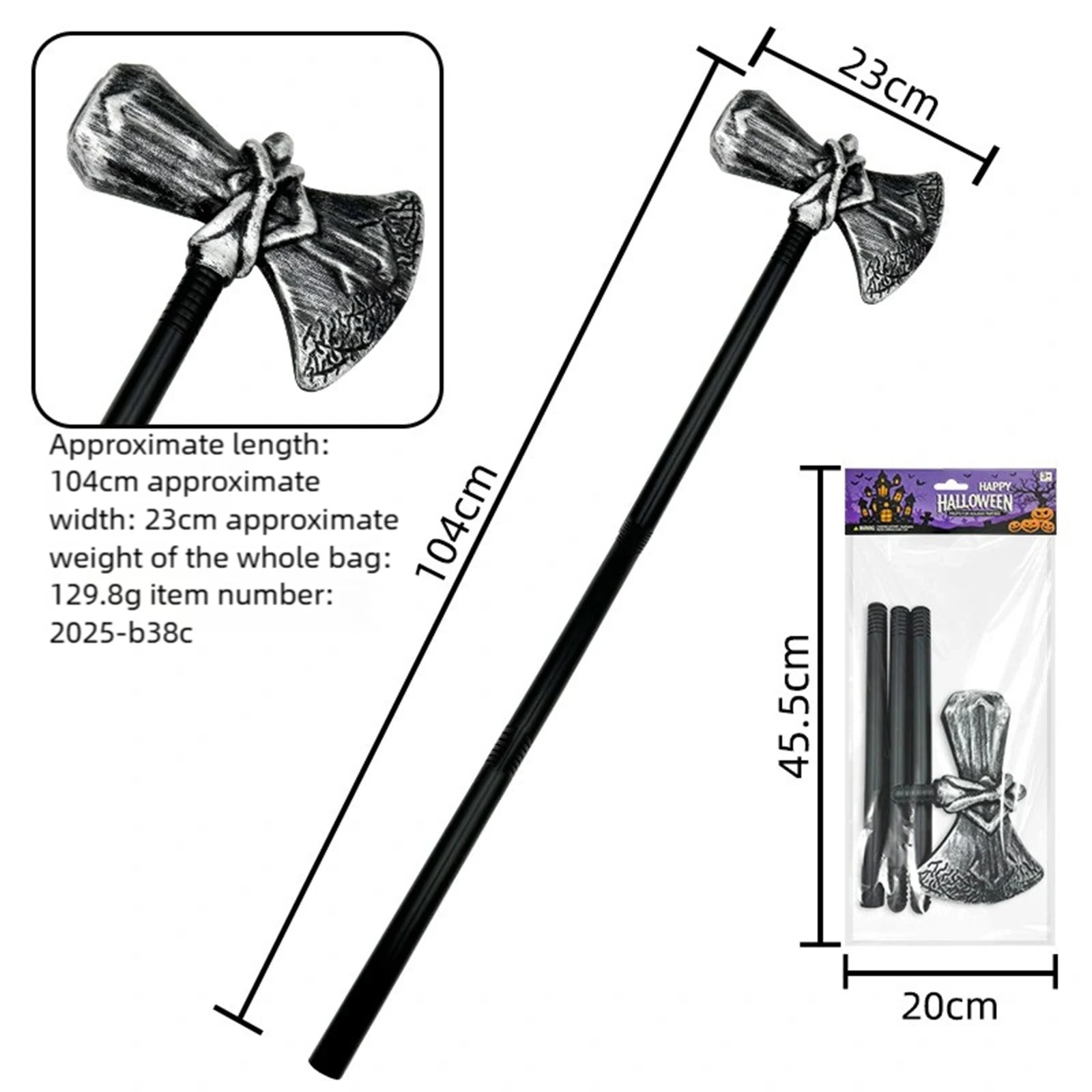Halloween Skull Axe Scepter Decoration Props for Halloween Cosplay Theme Party Stage Performance 6