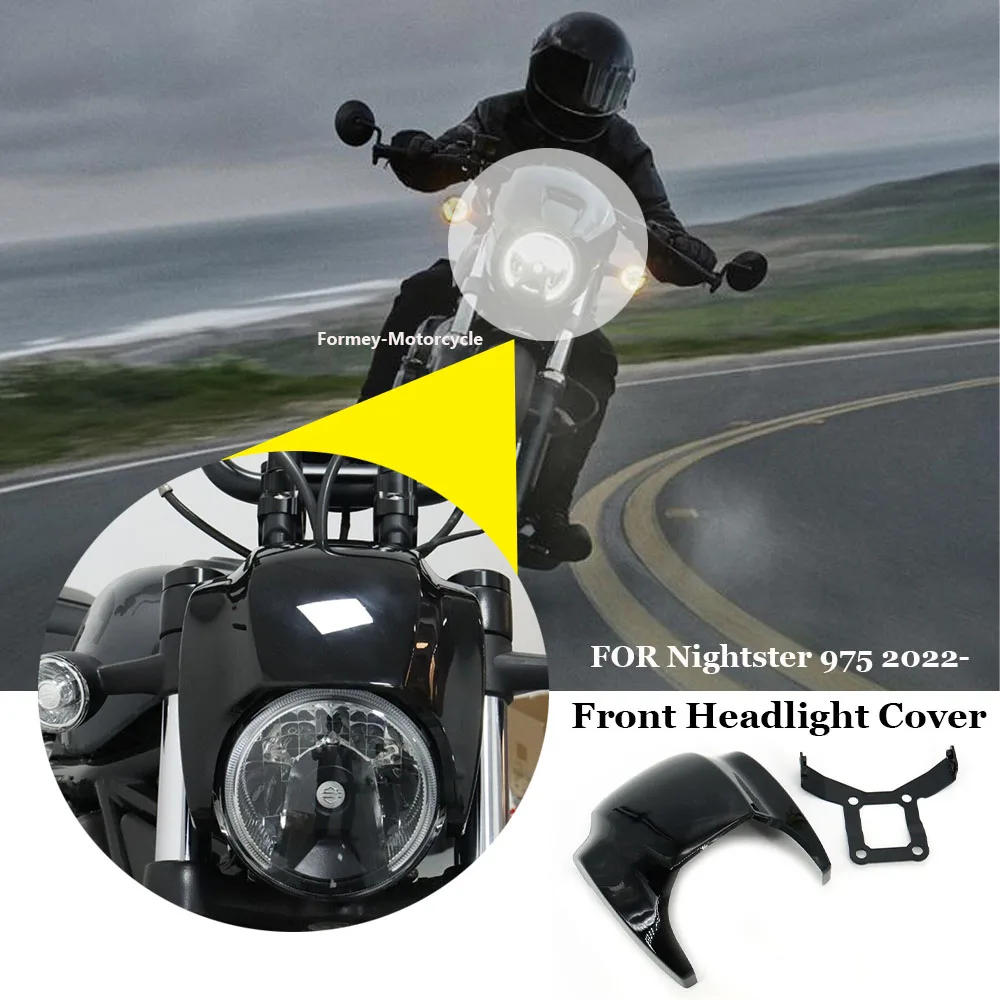 

Для Harley Nightster 975 RH975 RH 975 2022 2023 глянцевая черная передняя фара обтекатель Крышка Мотоциклетные аксессуары
