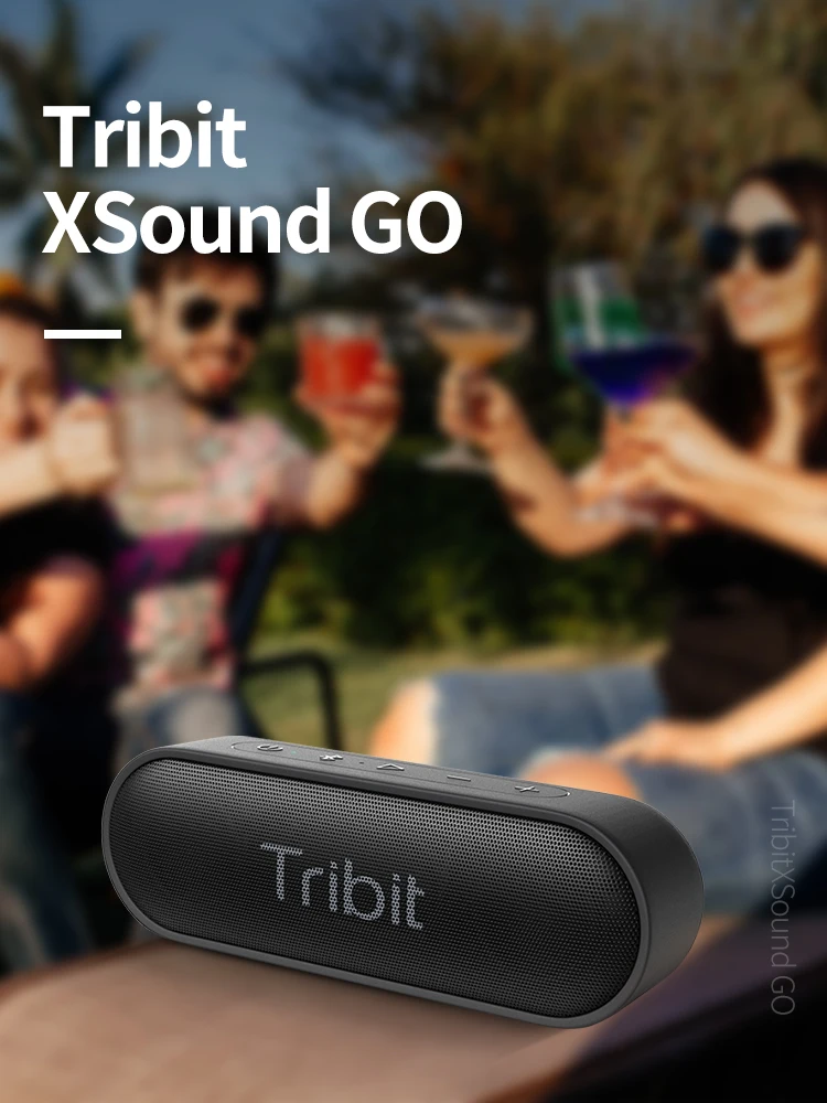 TRIBIT XSound Go Bluetooth-Lautsprecher, 16W Klang mit tiefem Bass, 24 Stunden Akkulaufzeit, IPX7 wasserdicht, Bluetooth 5.3, TWS-Kopplung, tragbarer Outdoor-Lautsprecher für Camping, Wandern