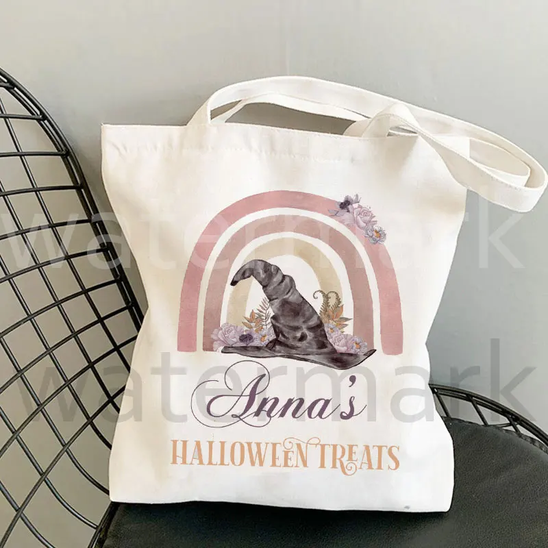 Halloween Trick or Treat Tote Bag Gift for Kids Happy Halloween  Personalised Tote Bag Halloween Treat Bag Shopper Shopping Bag