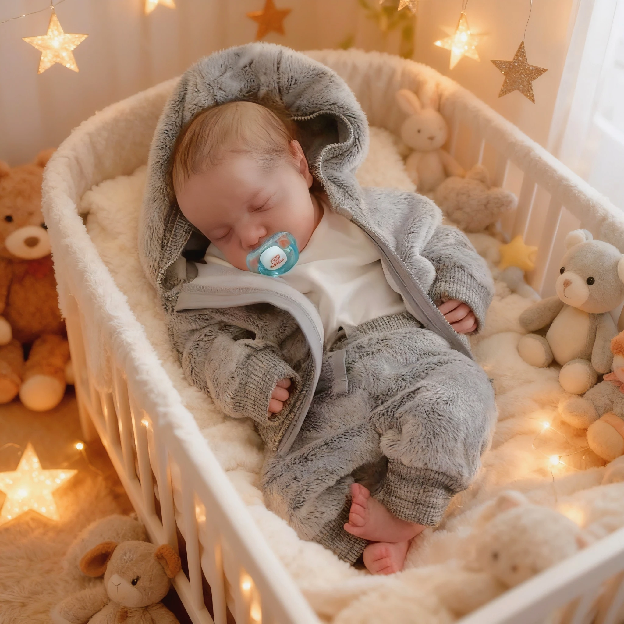 NPK 19-Inch Levi Lifelike Reborn Baby Doll Realistic Soft Body Hand-Drawn Hair Newborn Finished Doll Collectible Bebe Alive Bebe