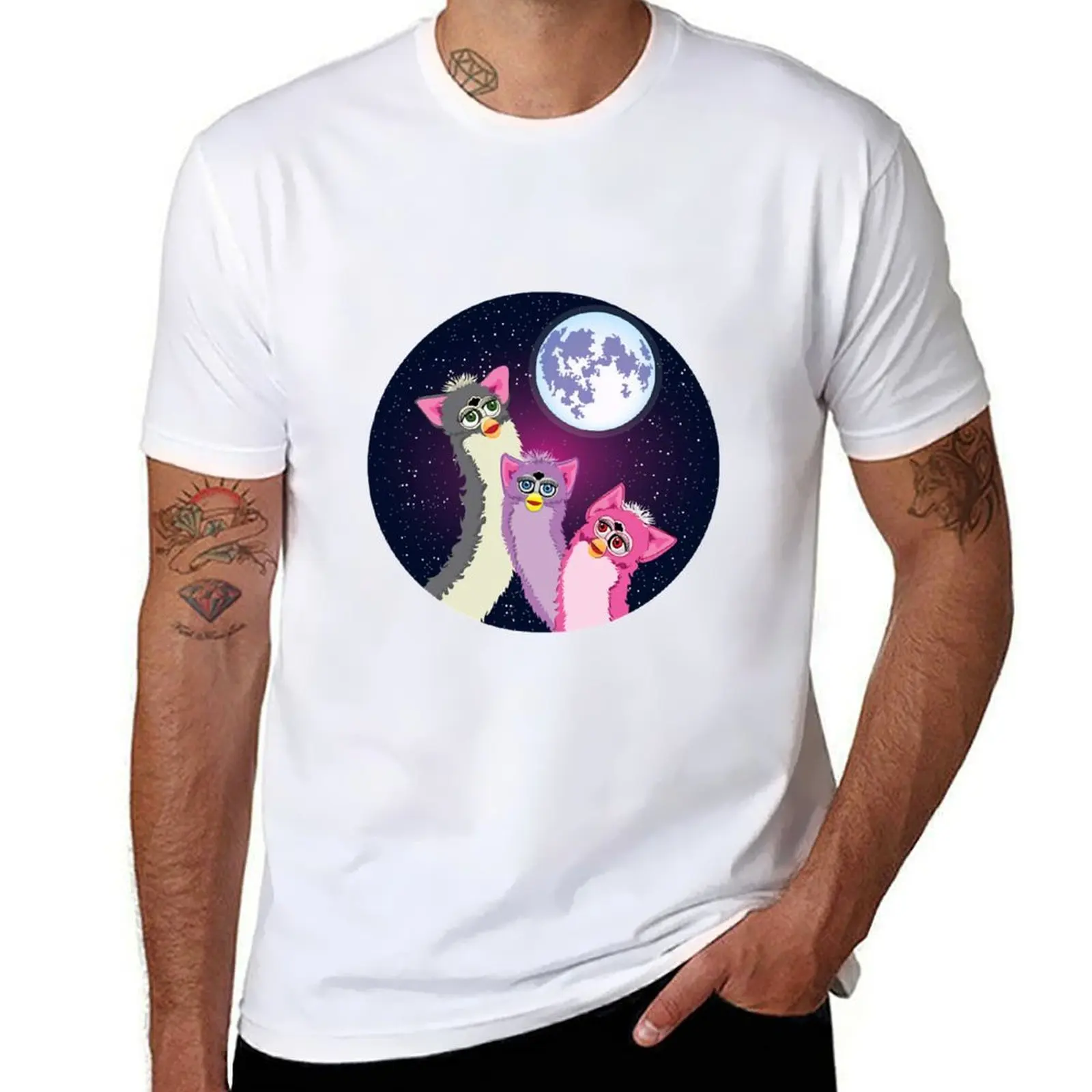 

Three Furb Moon T-Shirt cotton t shirt pack man t shirt cotton high quality T-Shirt