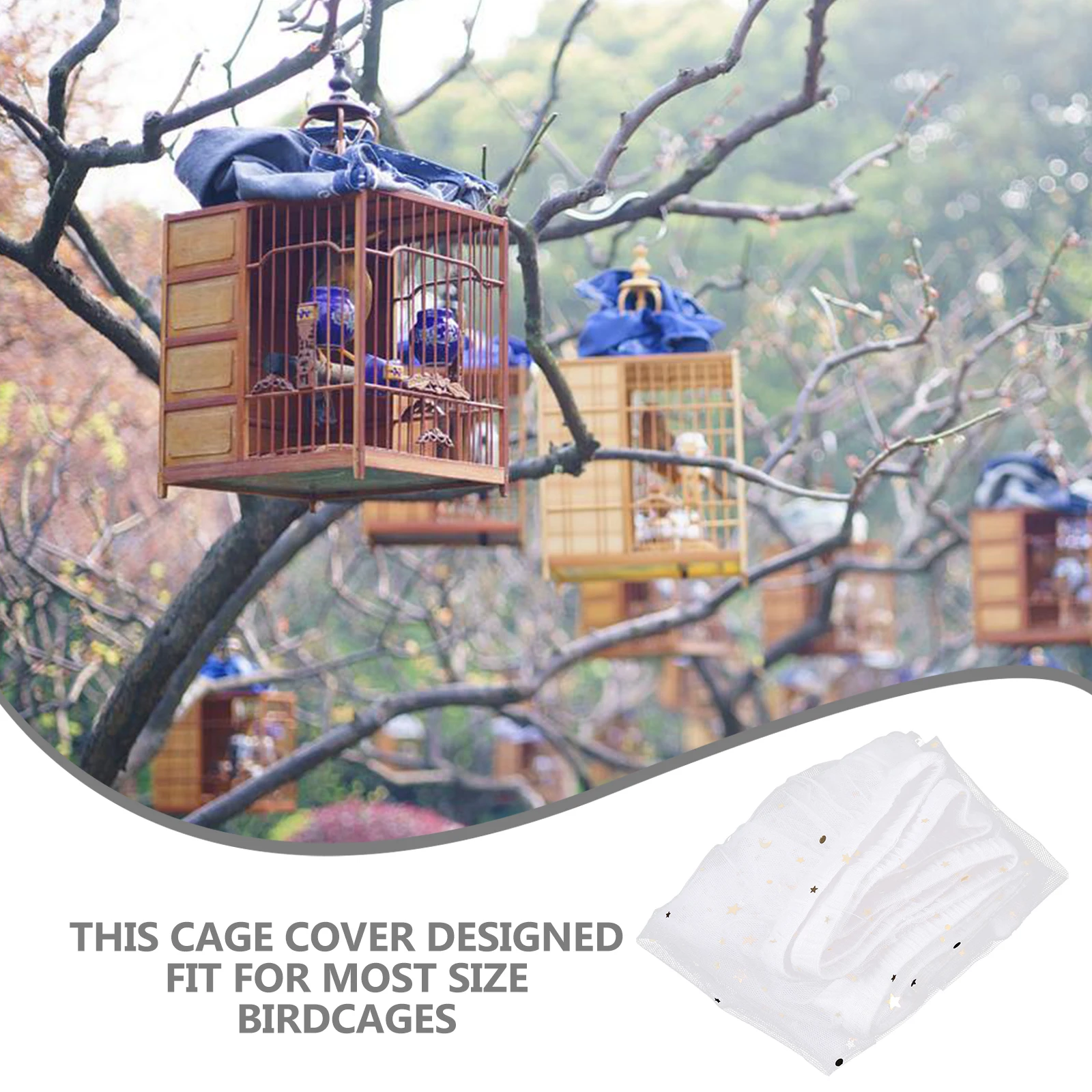 

Birdcage Cover For Netting Elastic Gauze Protector Fit Most Sizes Easy Clean Heavy Duty Cage Cover For Night Bird