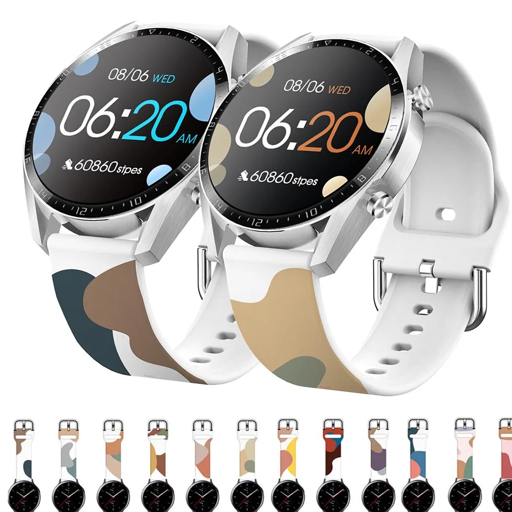 

20mm 22mm Band for Samsung Galaxy Watch 4/Classic/46mm/42mm/active 2 Gear s3/S2 Morandi silicone bracelet Huawei GT/2/GT2 strap