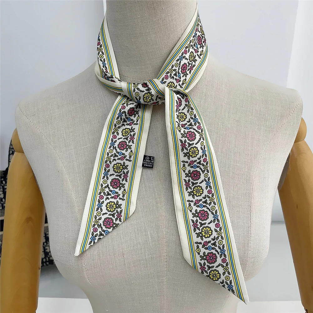 2023 New Design Women Silk Scarf Luxury In Summer Fashion Hairband Bag Scarves Foulard Headscarf