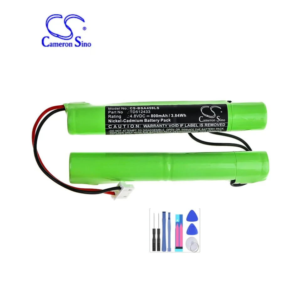 Emergency Lighting Battery For BAES TD512433 OVA OVA 38459 Capacity 800mAh / 3.84Wh Color Green Type Ni-CD Volts  4.80V