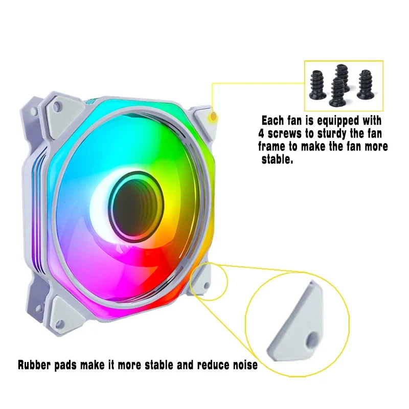 Imagem -03 - Iwongou-cooler para pc Ventilador de Refrigeração Espaço Ilimitado Caixa do Computador Ar12pro Dissipador de Calor 3pin 5v 12cm 120 mm 120 mm