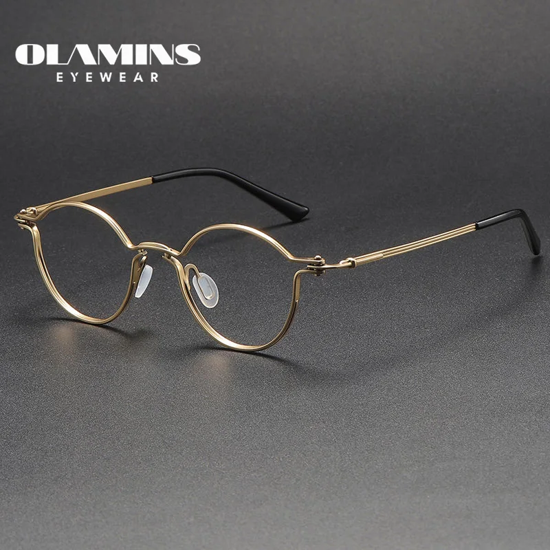 

OLAMINS​ Pure Titanium Glasses Frame Stock Optical Frame High Quality Titanium Frames Optical Eyewear SC007