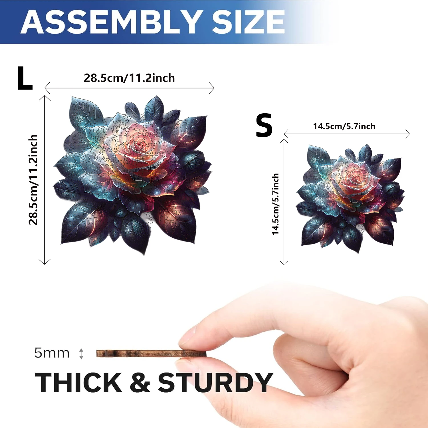 Drewniane puzzle z kwiatami, drewniane puzzle o unikalnym kształcie dla dorosłych, prezent świąteczny gra rodzinna wystrój domu