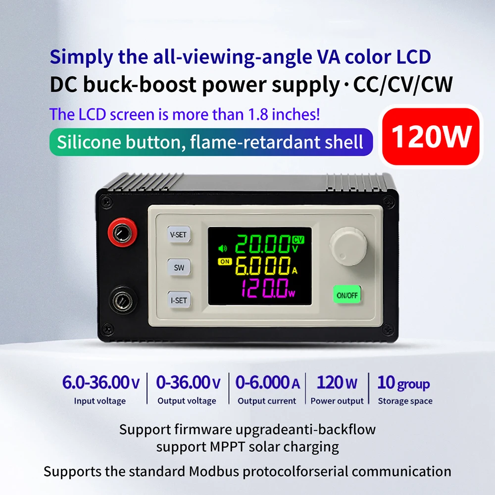 60W 120W Multiple Interface CNC Lift-off DC Adjustable Voltage Regulator Constant Current Solar Charging Module DC6-36V 0-36V