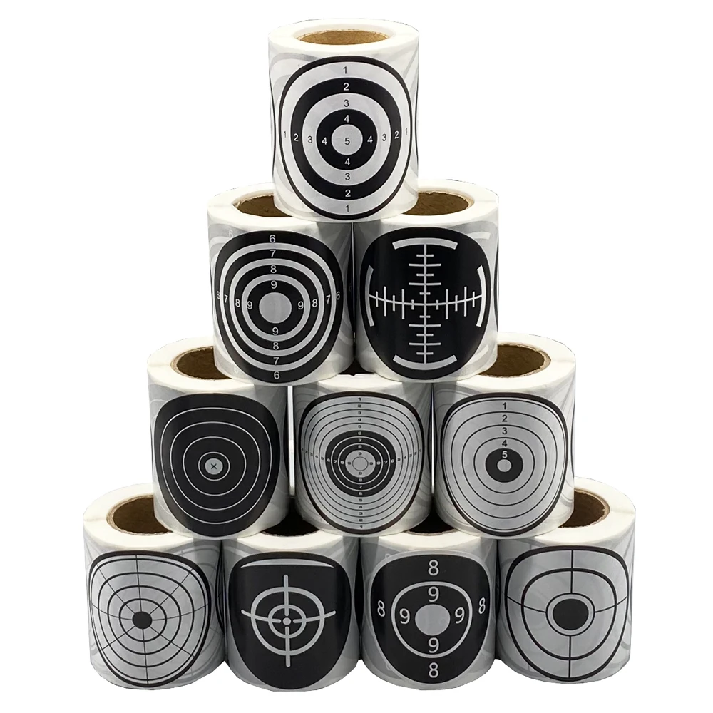 Black and White Ordinary Sticker Targets(Non-color-impact) 3 inch 7.5CM 200 Counts Roll Shooting Hunting Sports Indoor Outdoor