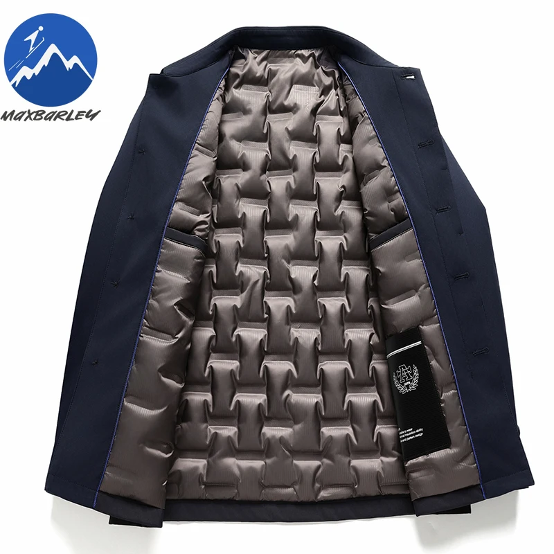 Maxbarley New Men Down Jacket Thickened Commute Office Lightweight Padded Jacket Premium Detachable Inner Layer Warm Winter Coat